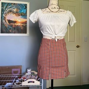 Aeropostale Plaid orange mini skirt